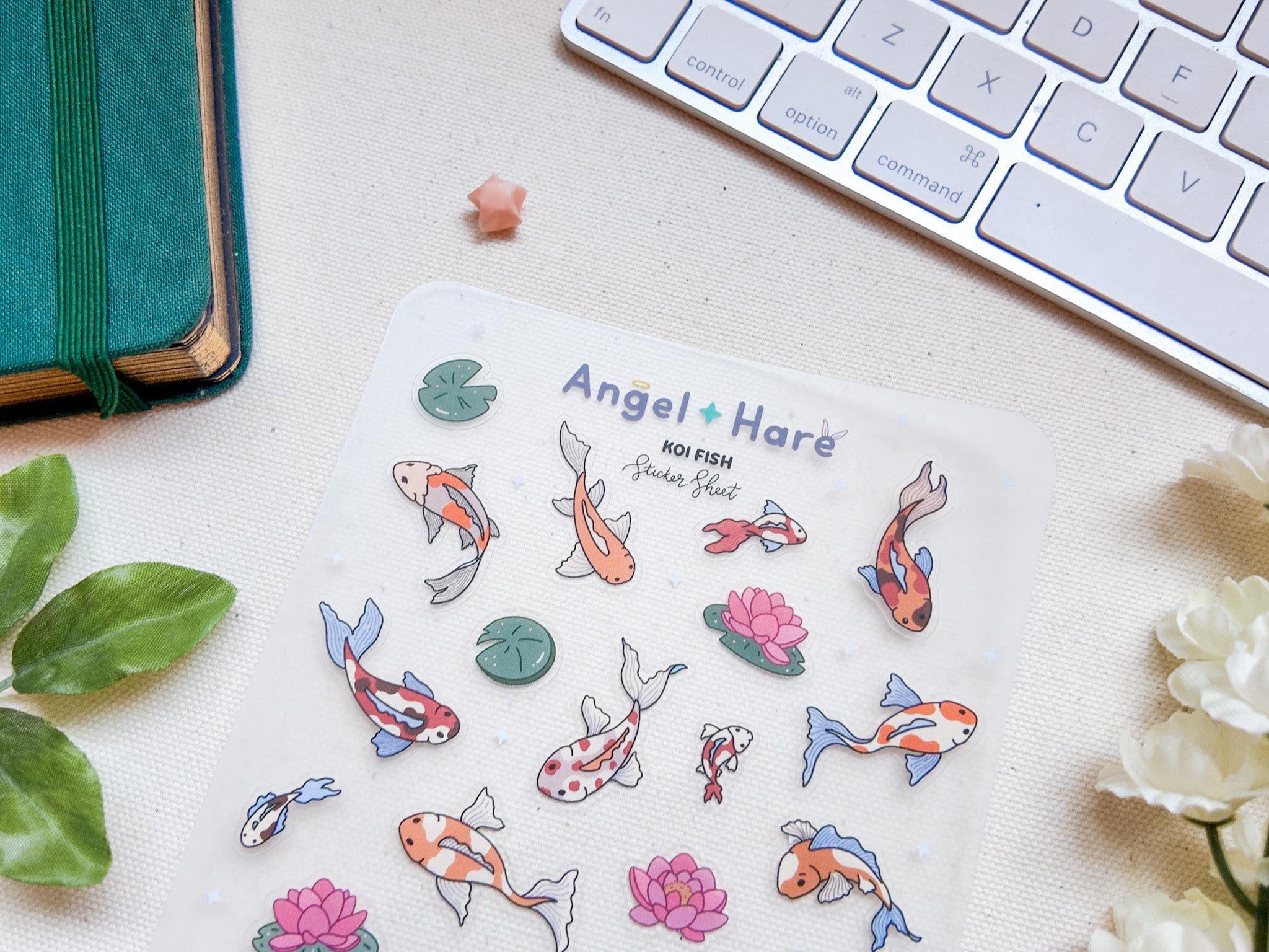 Koi Fish Waterproof Sticker Sheet