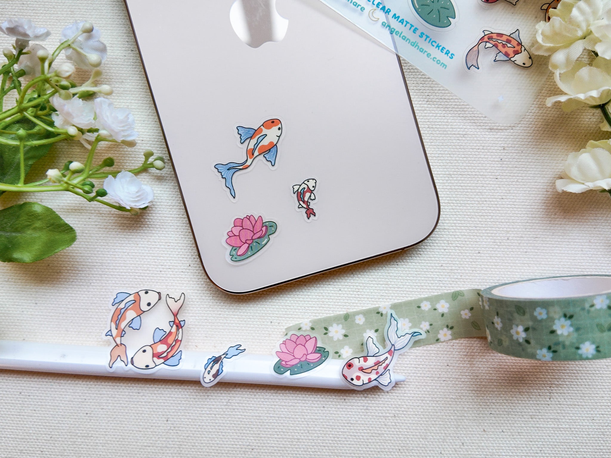 Koi Fish Waterproof Sticker Sheet