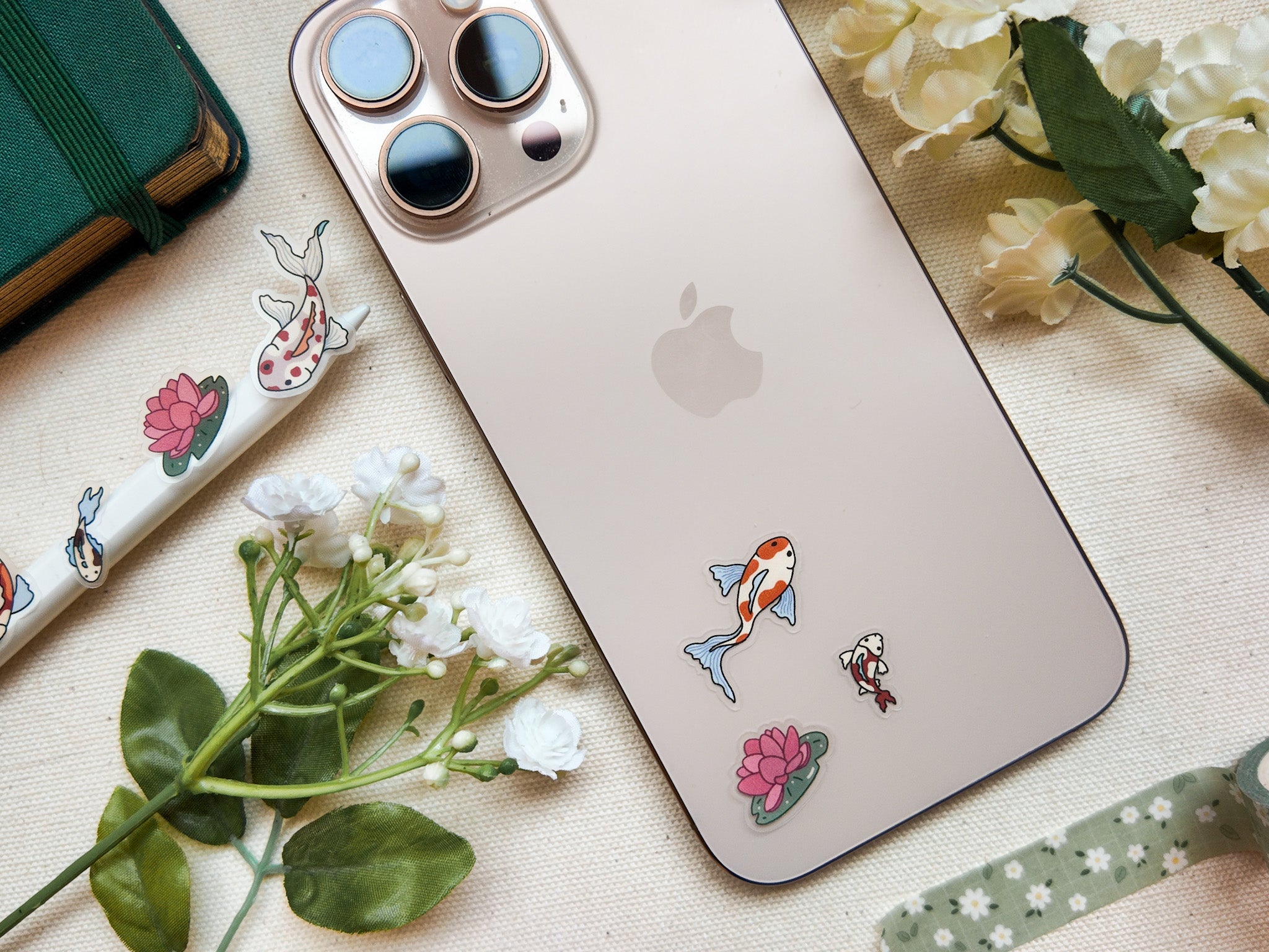 Koi Fish Waterproof Sticker Sheet