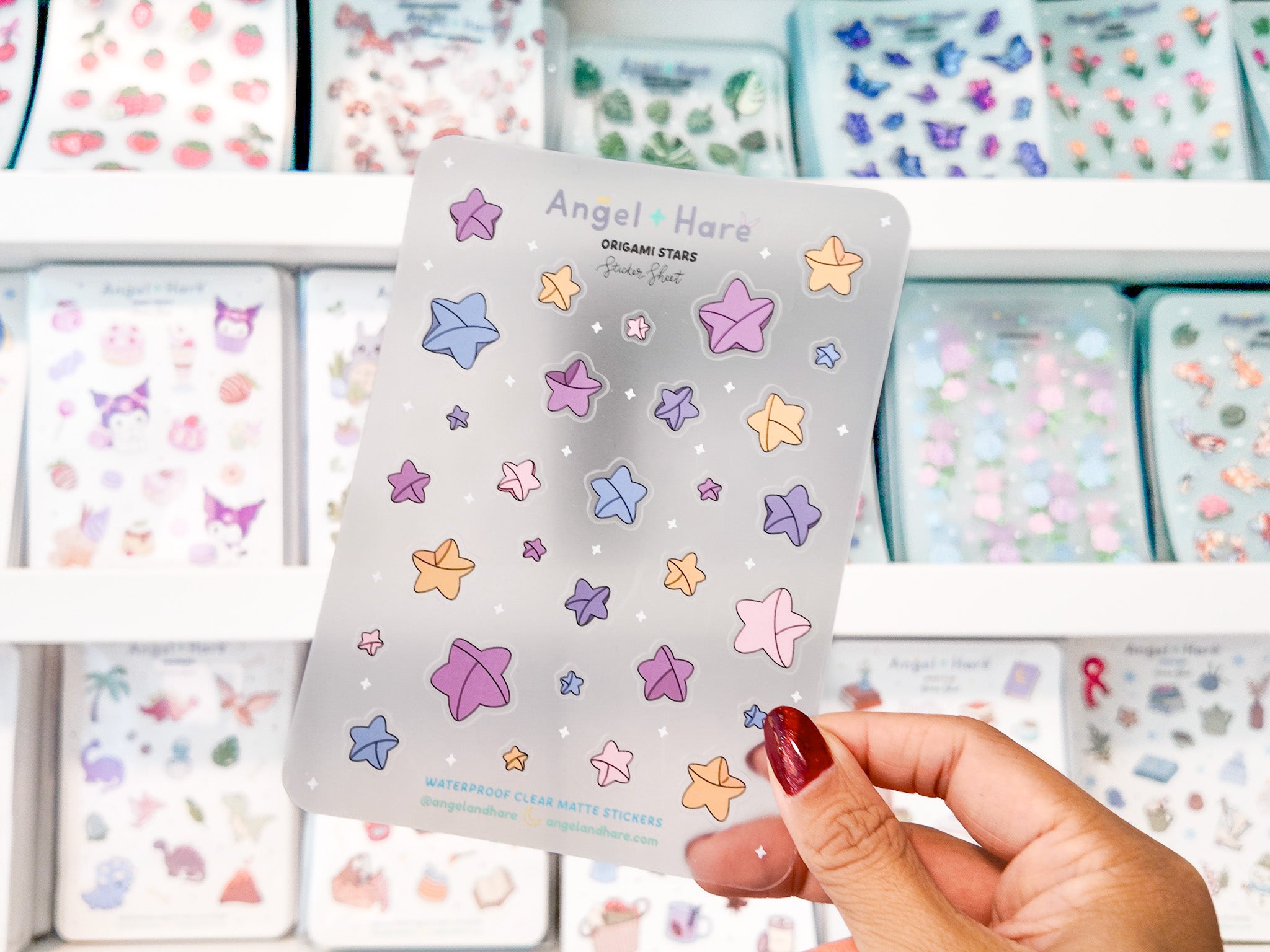 Origami Stars Waterproof Sticker Sheet