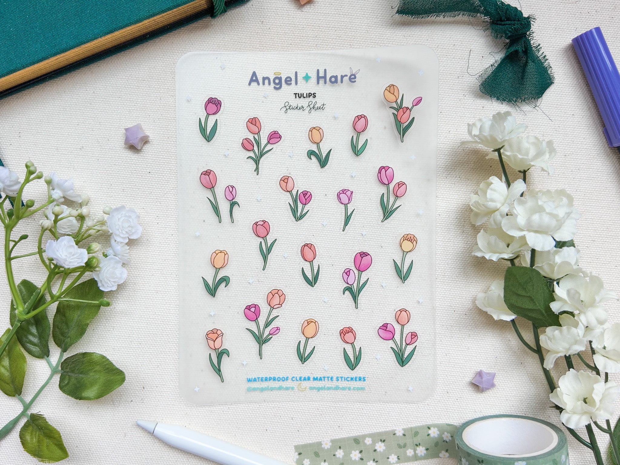 Tulips Waterproof Sticker Sheet