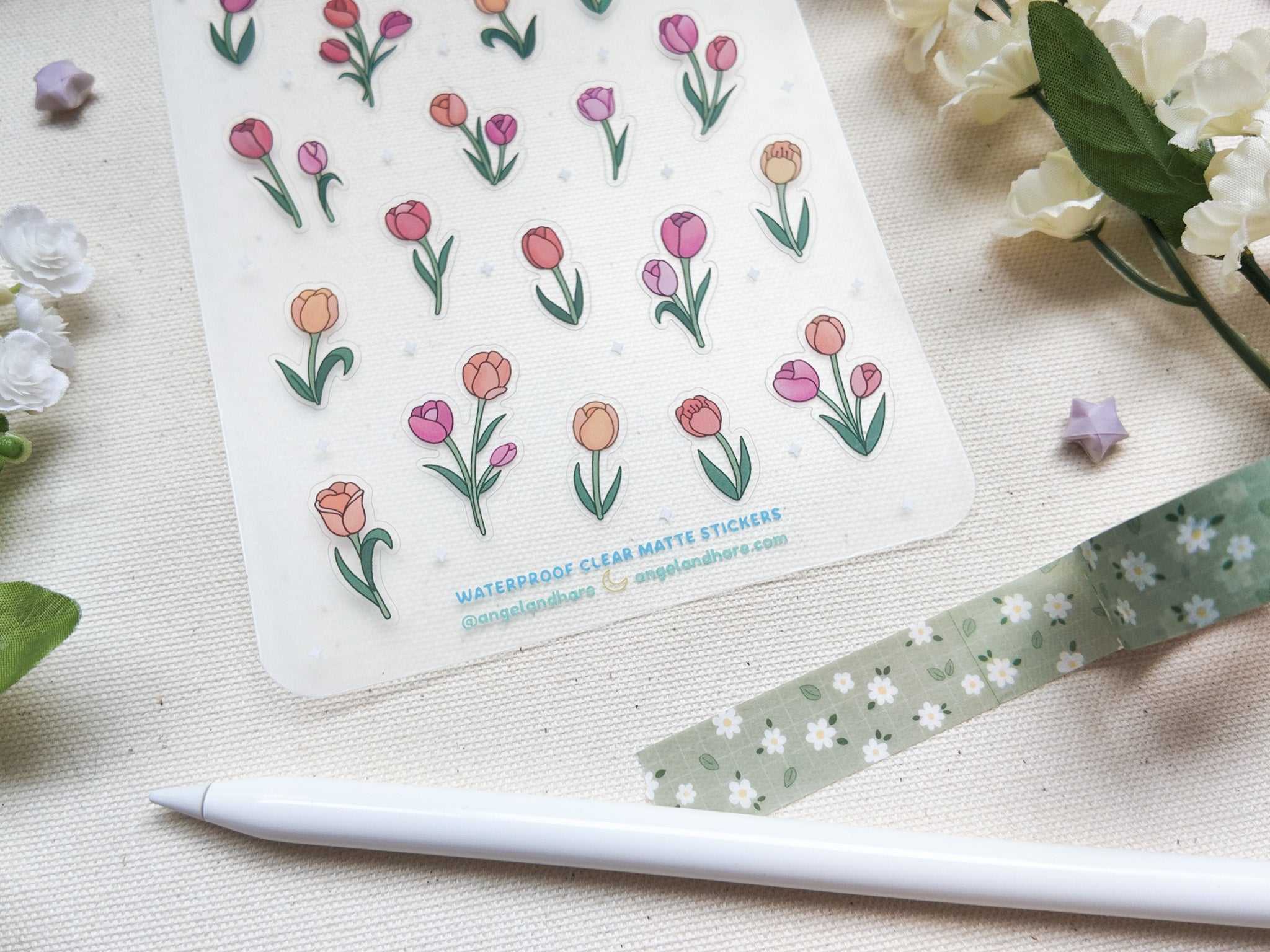 Tulips Waterproof Sticker Sheet