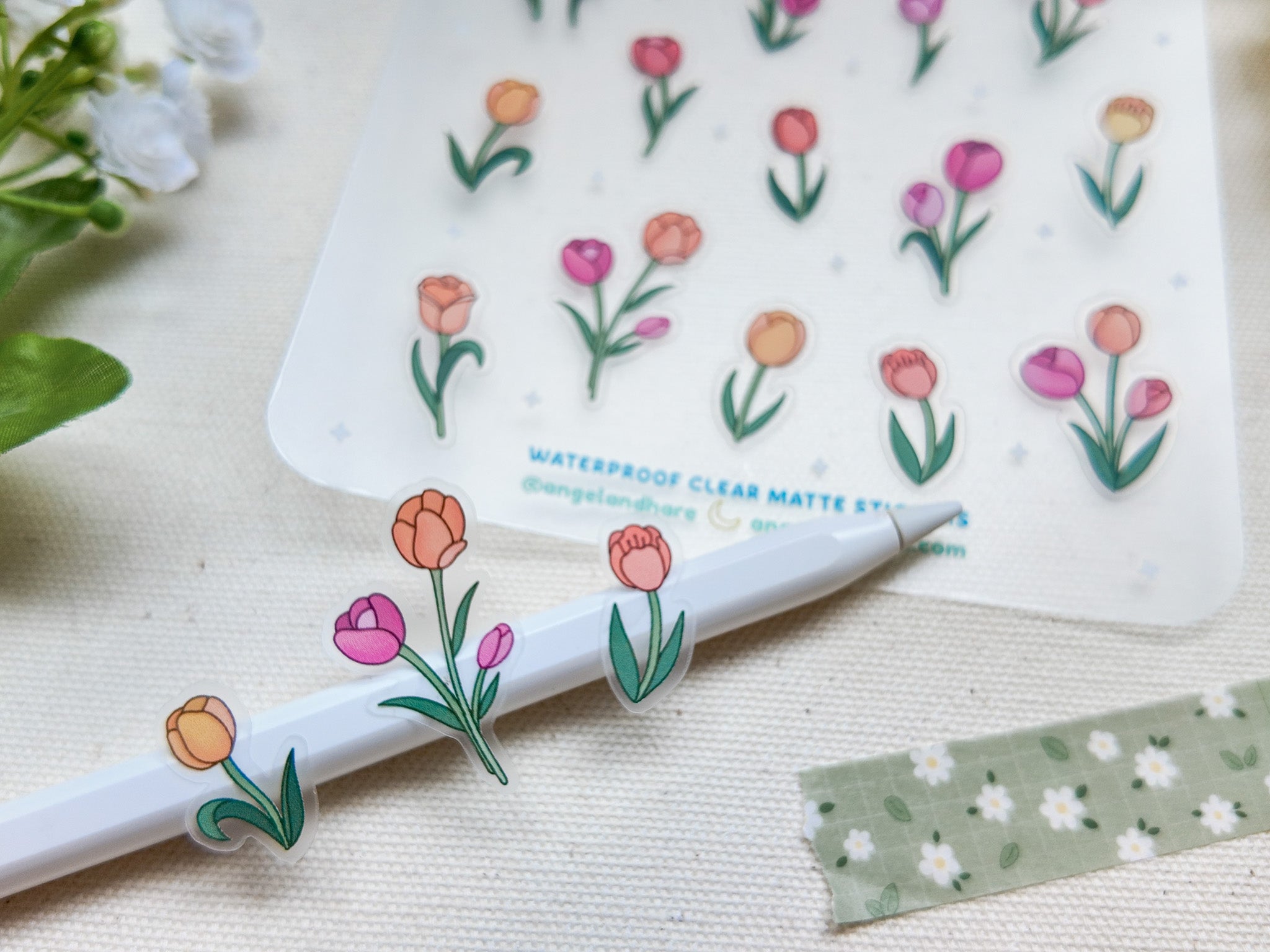 Tulips Waterproof Sticker Sheet