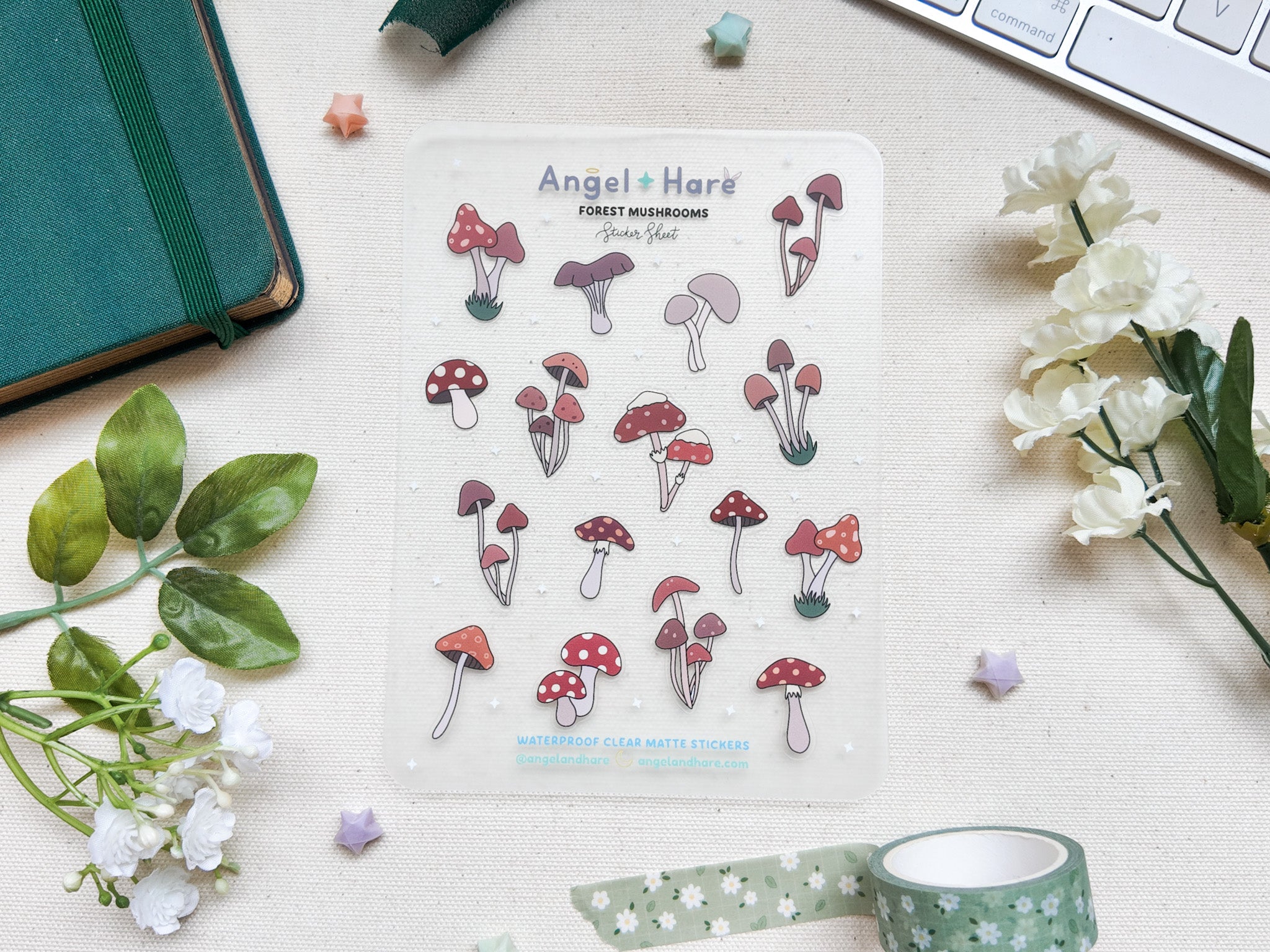 Forest Mushrooms Waterproof Sticker Sheet
