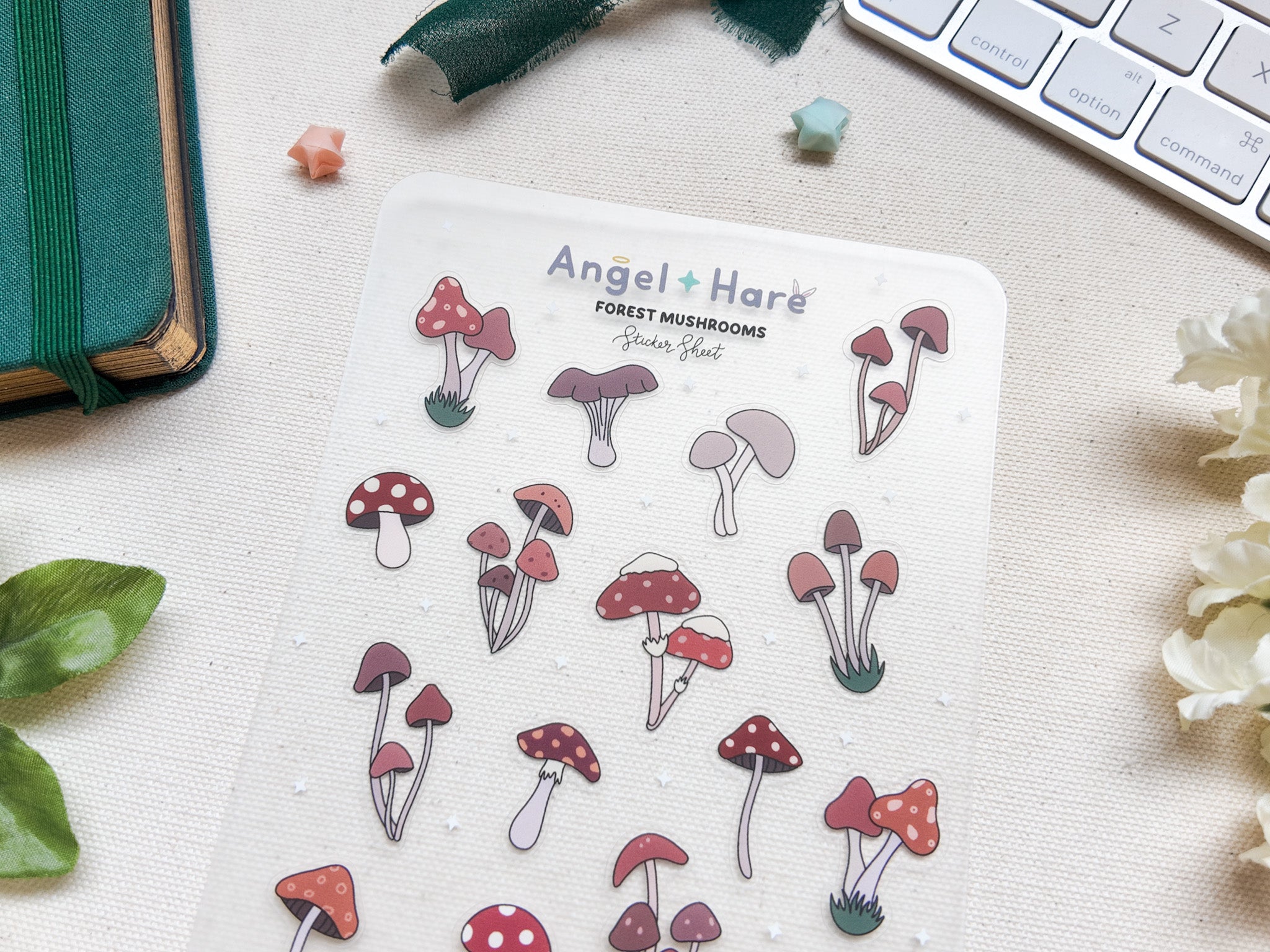 Forest Mushrooms Waterproof Sticker Sheet