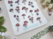 Forest Mushrooms Waterproof Sticker Sheet