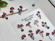 Forest Mushrooms Waterproof Sticker Sheet