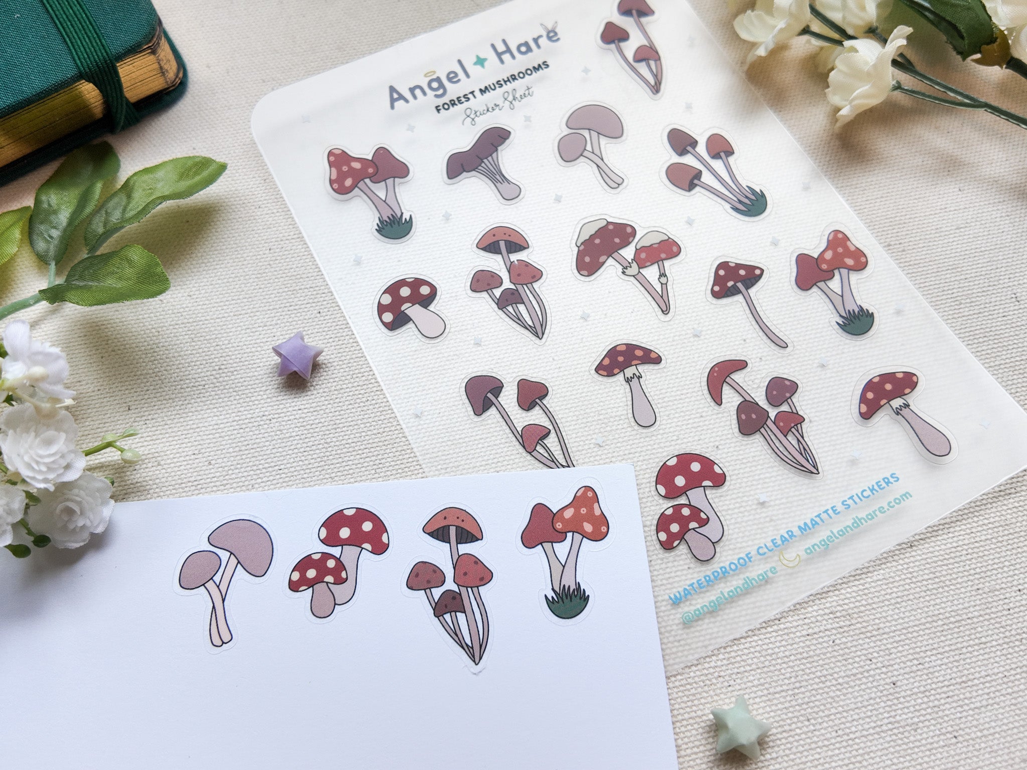 Forest Mushrooms Waterproof Sticker Sheet