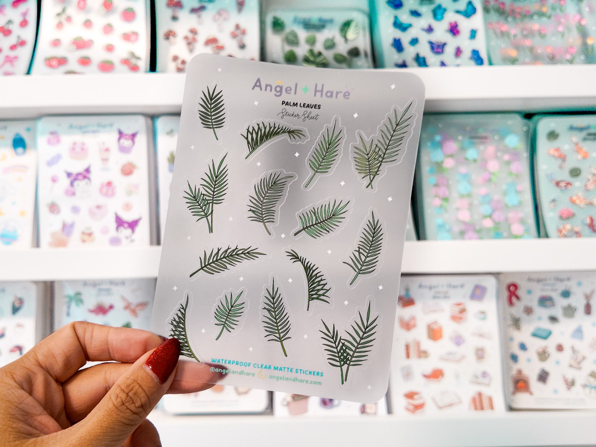 Palm Leaves Waterproof Sticker Sheet