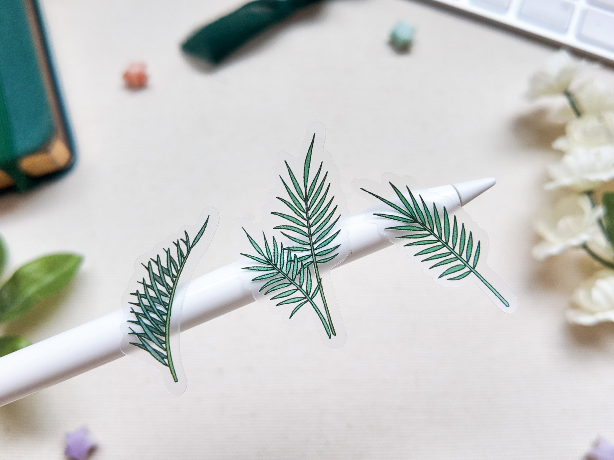 Palm Leaves Waterproof Sticker Sheet