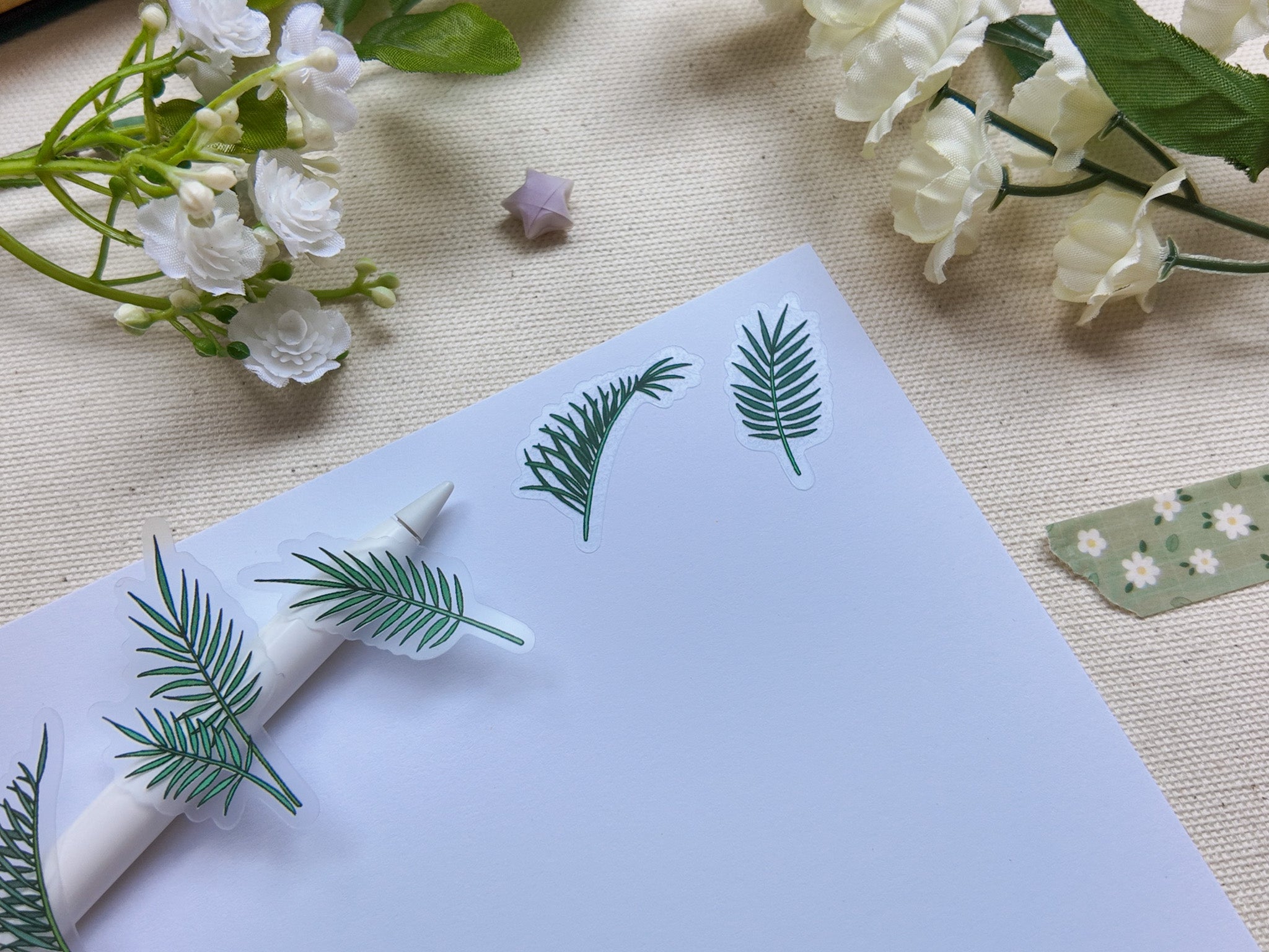 Palm Leaves Waterproof Sticker Sheet