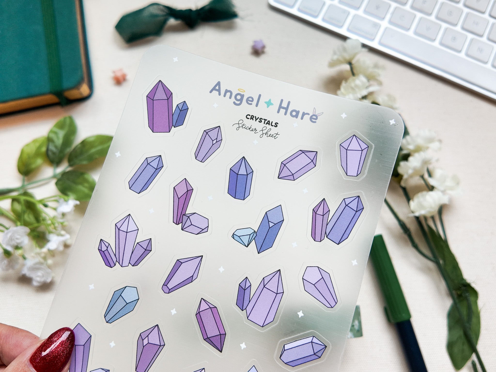 Crystals Waterproof Sticker Sheet