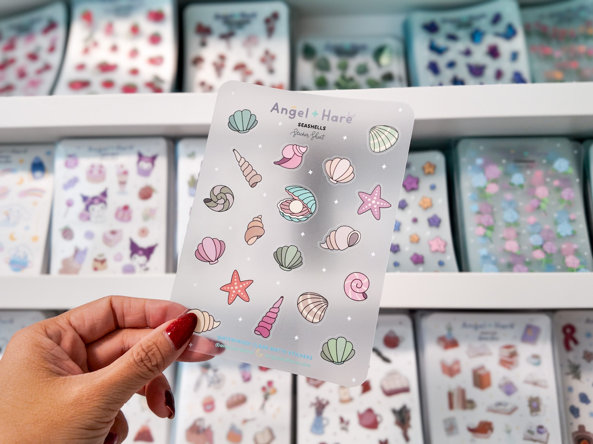Seashells Waterproof Sticker Sheet
