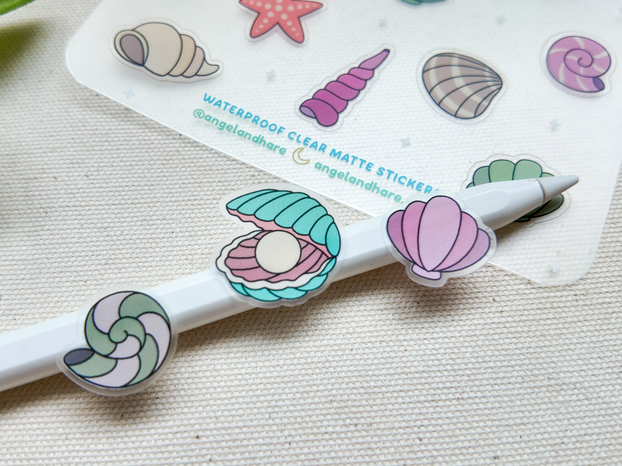 Seashells Waterproof Sticker Sheet