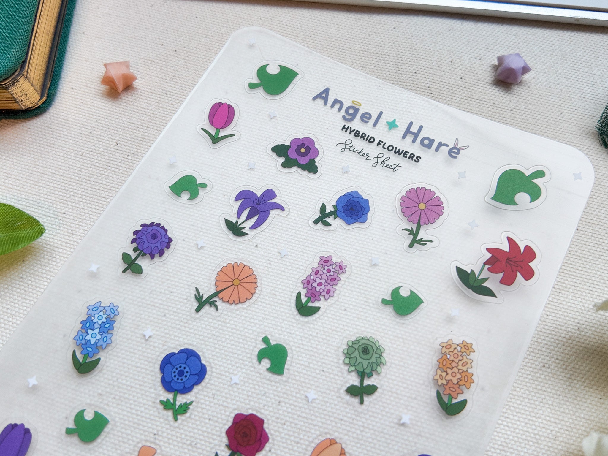 Hybrid Flowers Waterproof Sticker Sheet