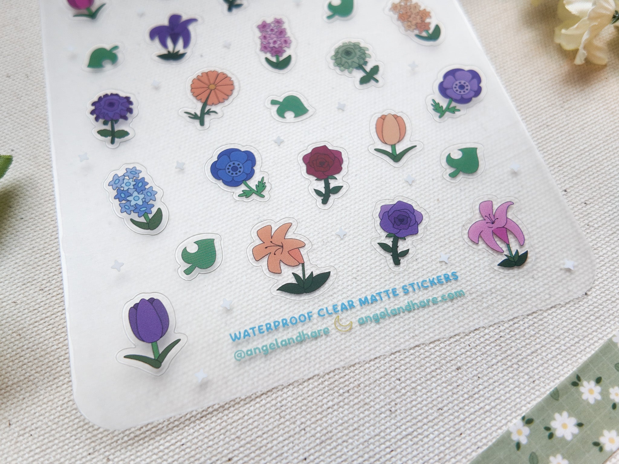 Hybrid Flowers Waterproof Sticker Sheet