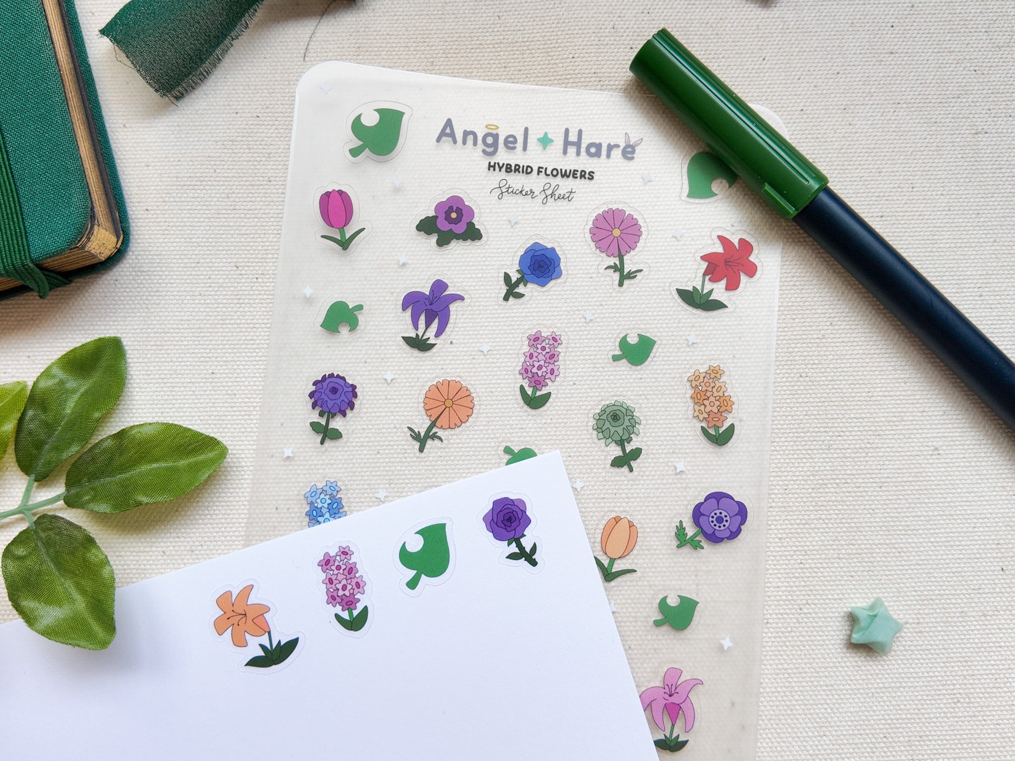 Hybrid Flowers Waterproof Sticker Sheet