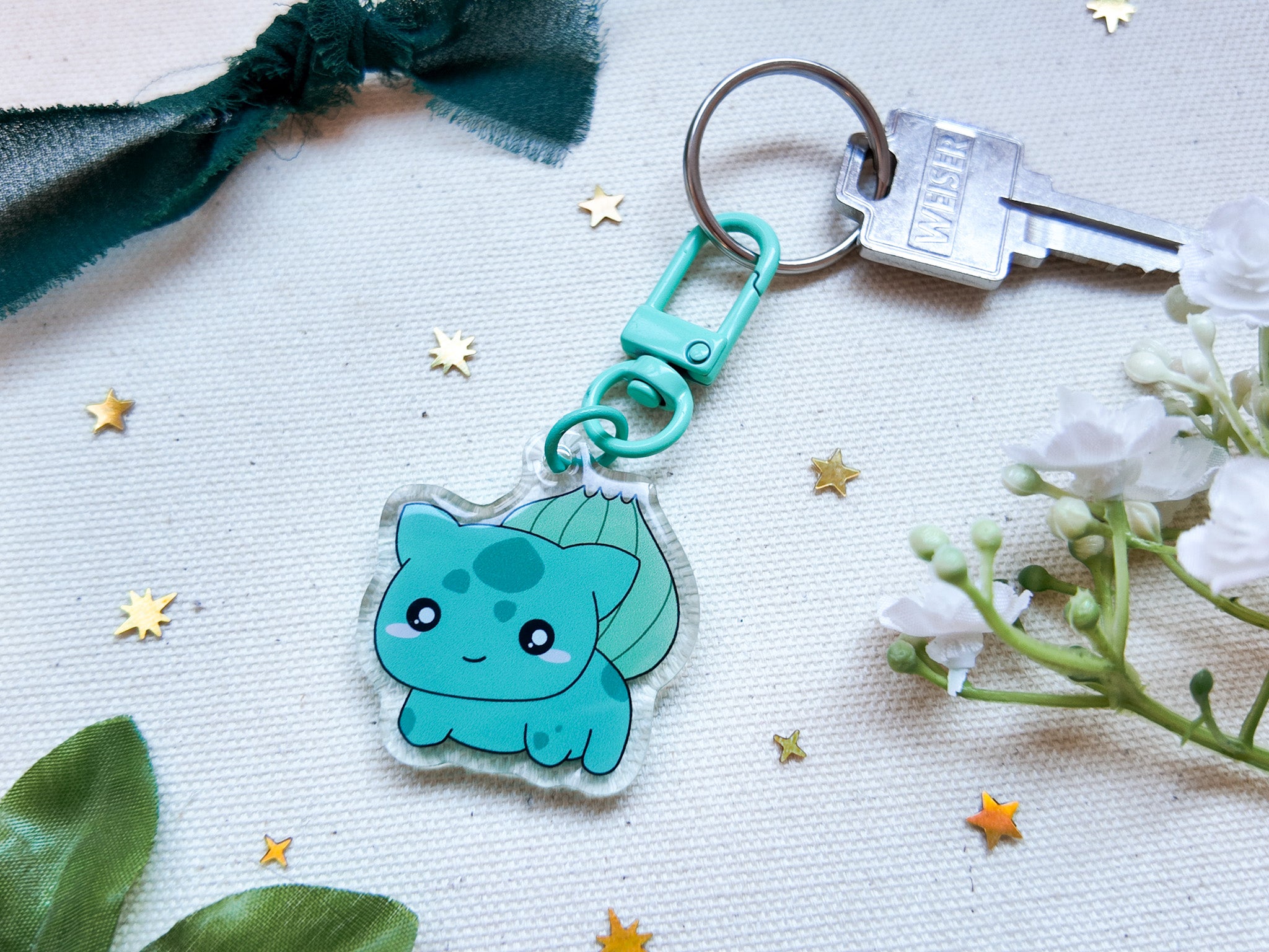 Bulbasaur Key Rings Bulbasaur Key Charm – Angel + Hare