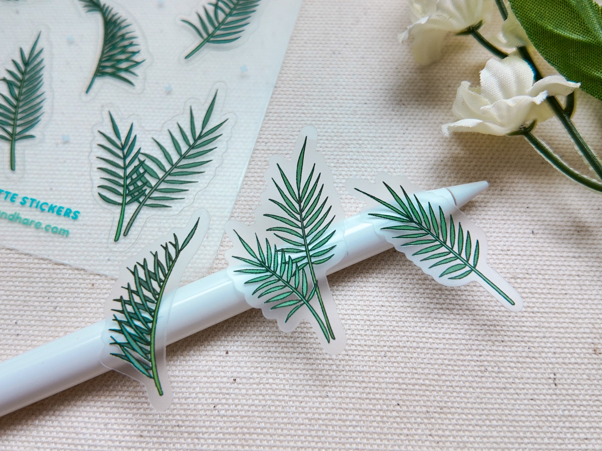 Palm Leaves Waterproof Sticker Sheet
