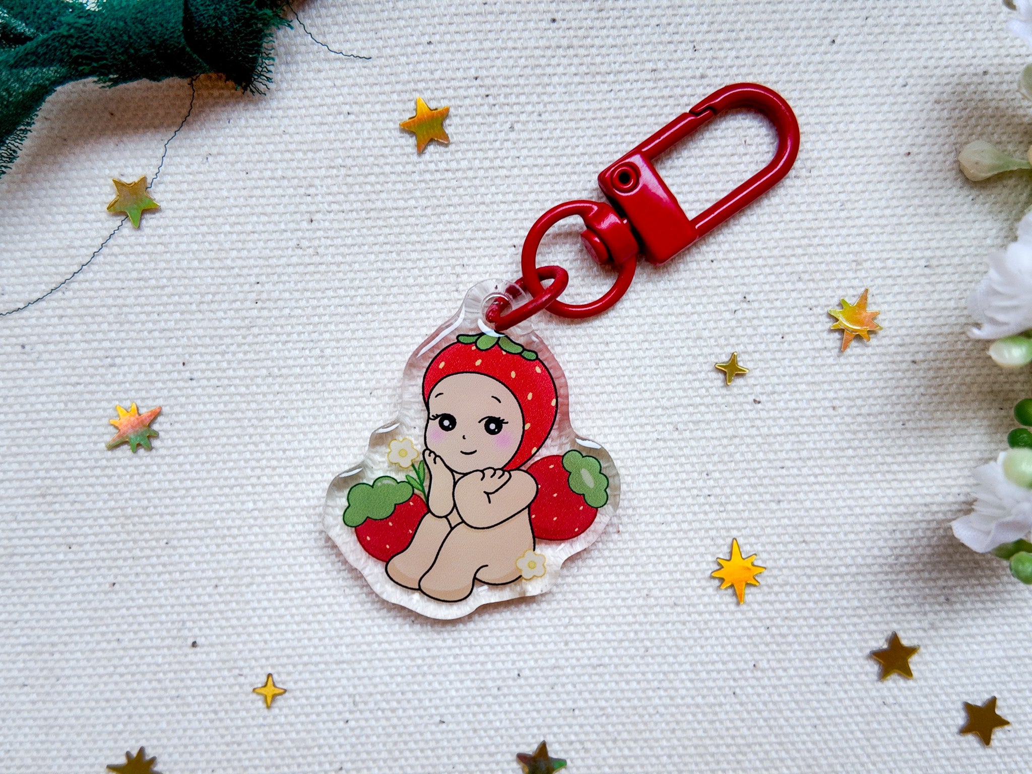 Strawberry Sonny Angel Key Charm