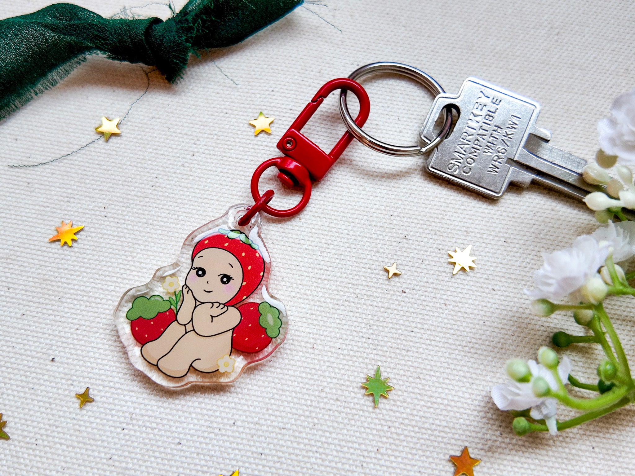Strawberry Sonny Angel Key Charm