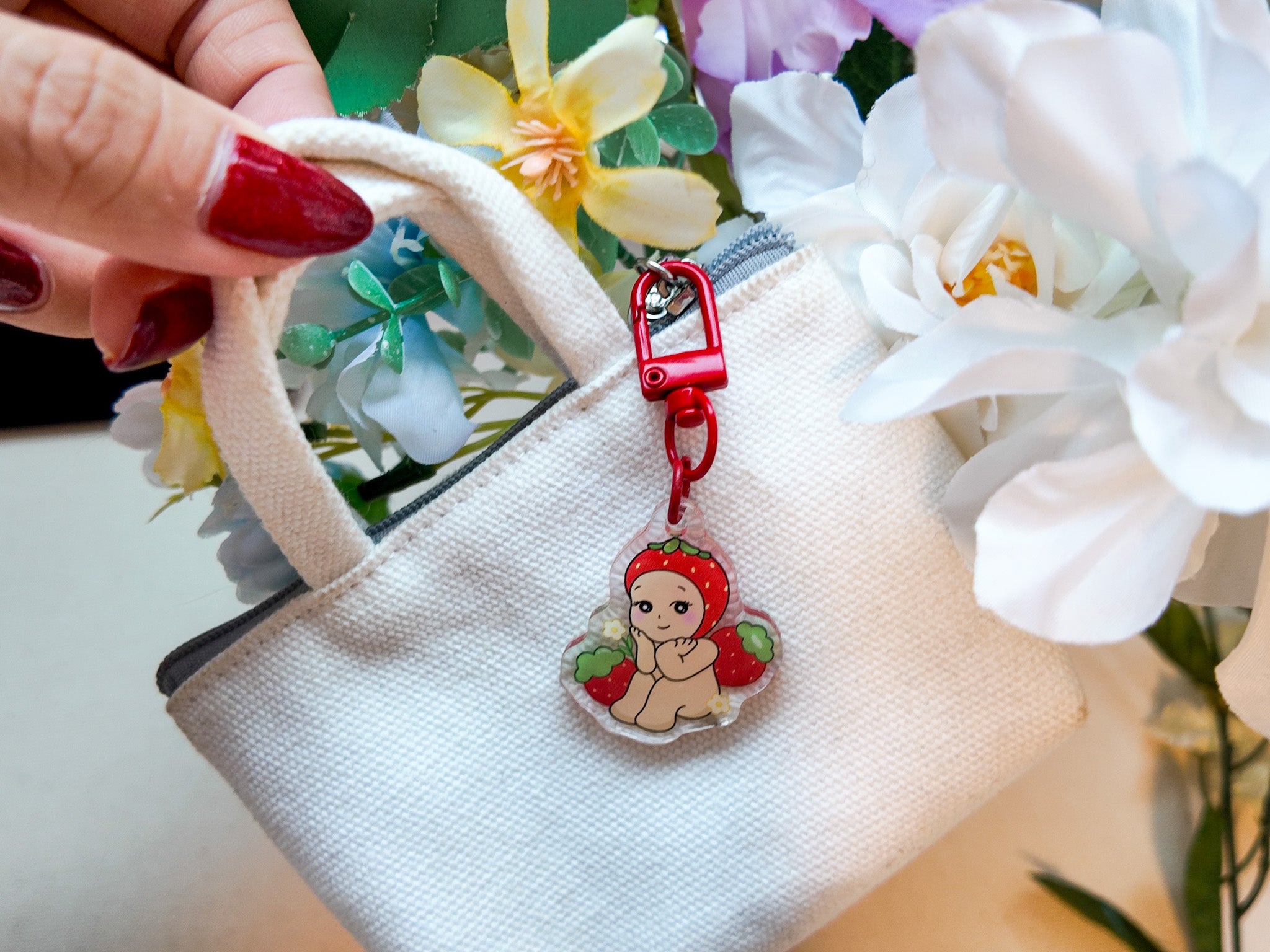 Strawberry Sonny Angel Key Charm