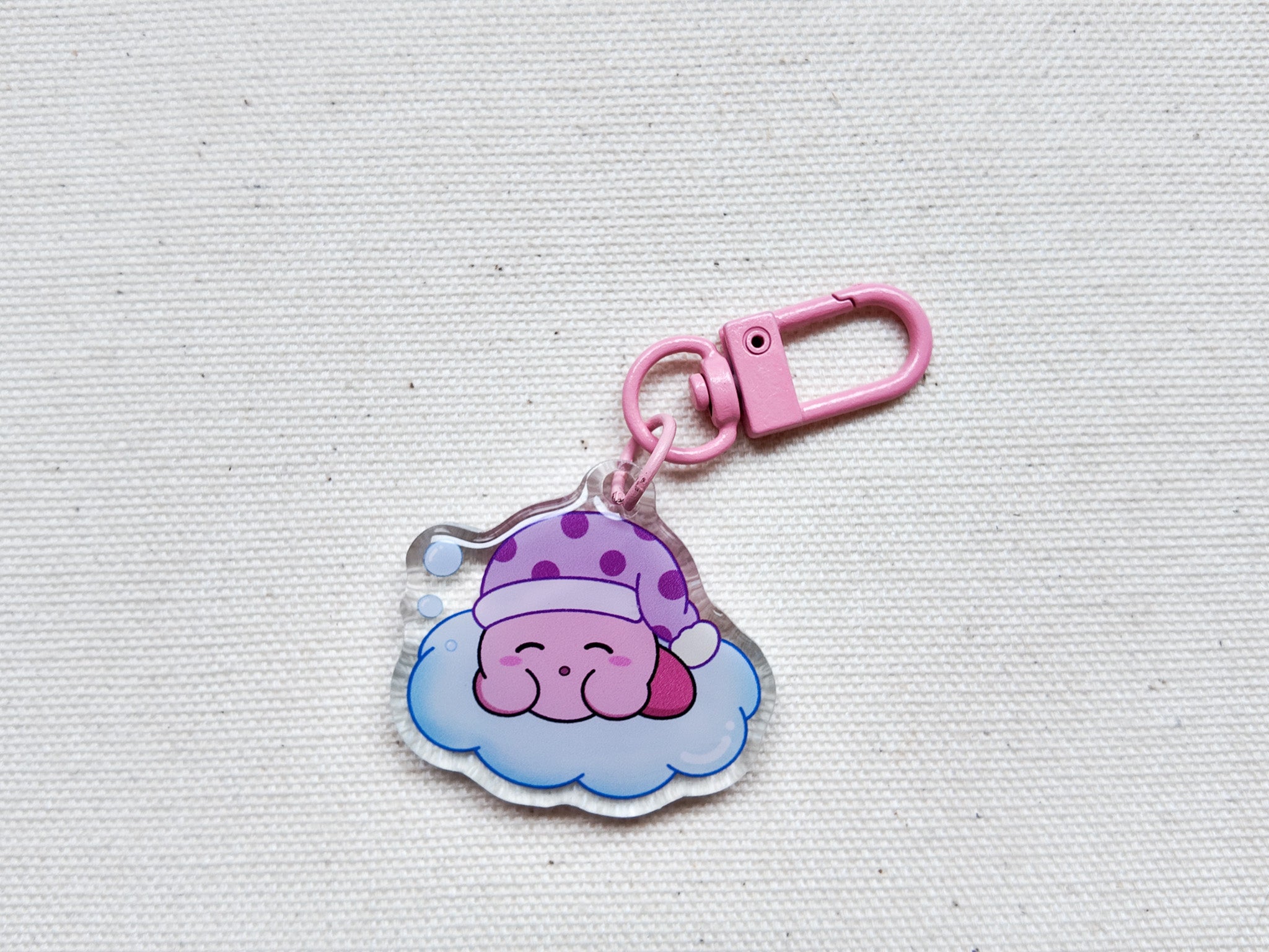 Sleepy Kirby Key Charm