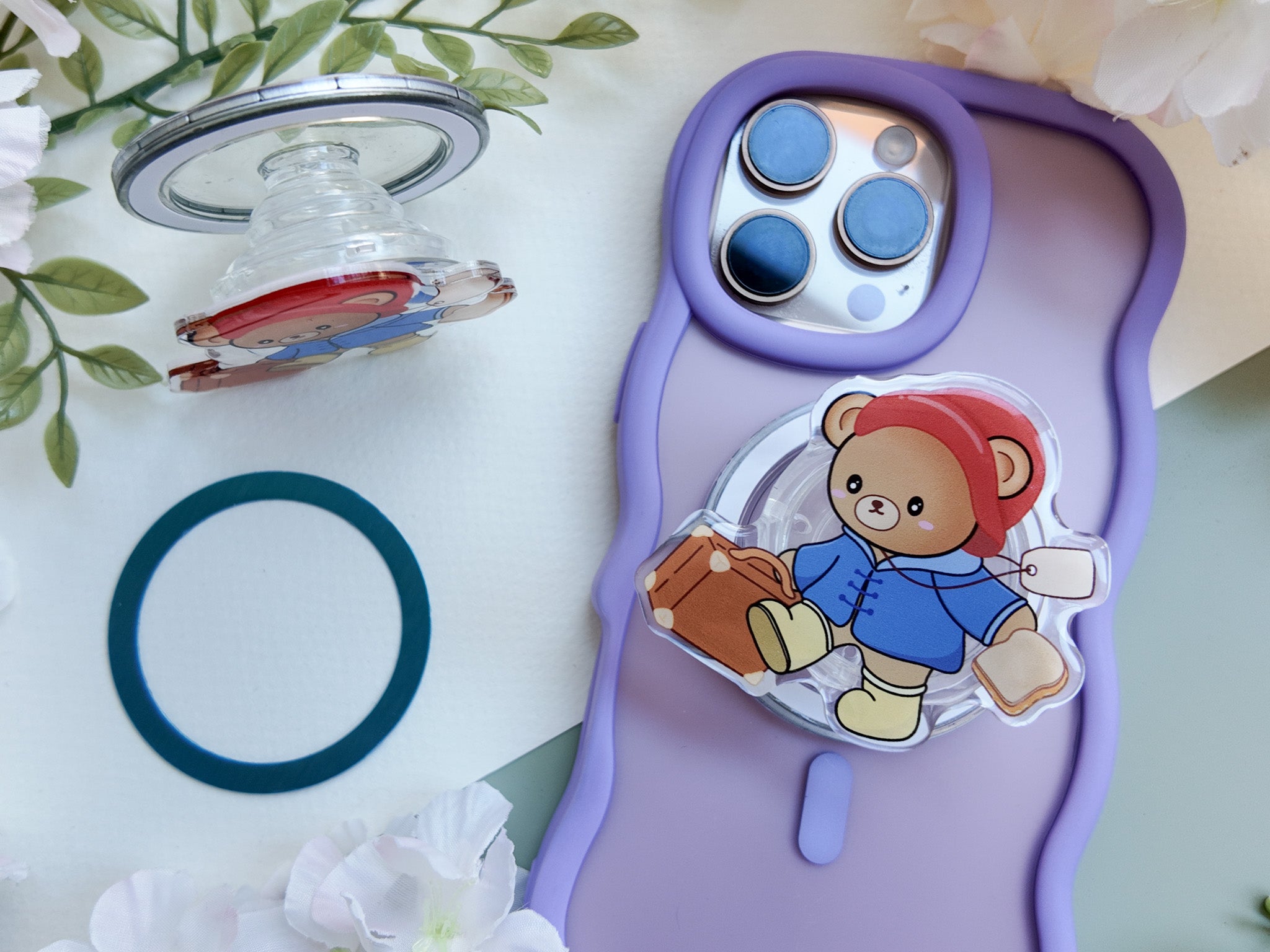 Travel Bear Magnetic Phone Grip – Angel + Hare