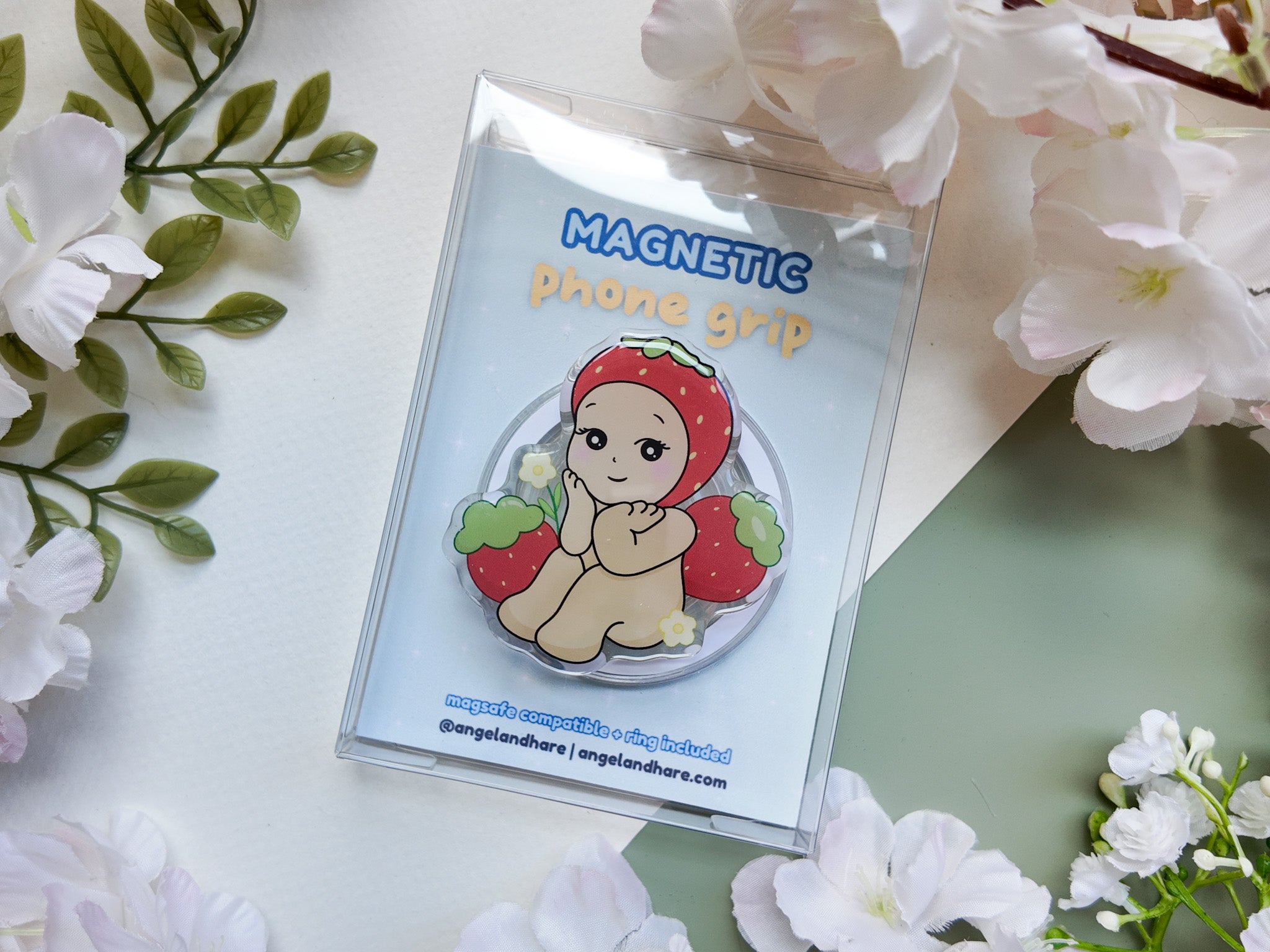 Strawberry Angel Magnetic Phone Grip