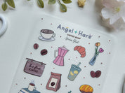 Coffee Shop Waterproof Sticker Sheet