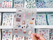 Coffee Shop Waterproof Sticker Sheet