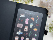 Coffee Shop Waterproof Sticker Sheet