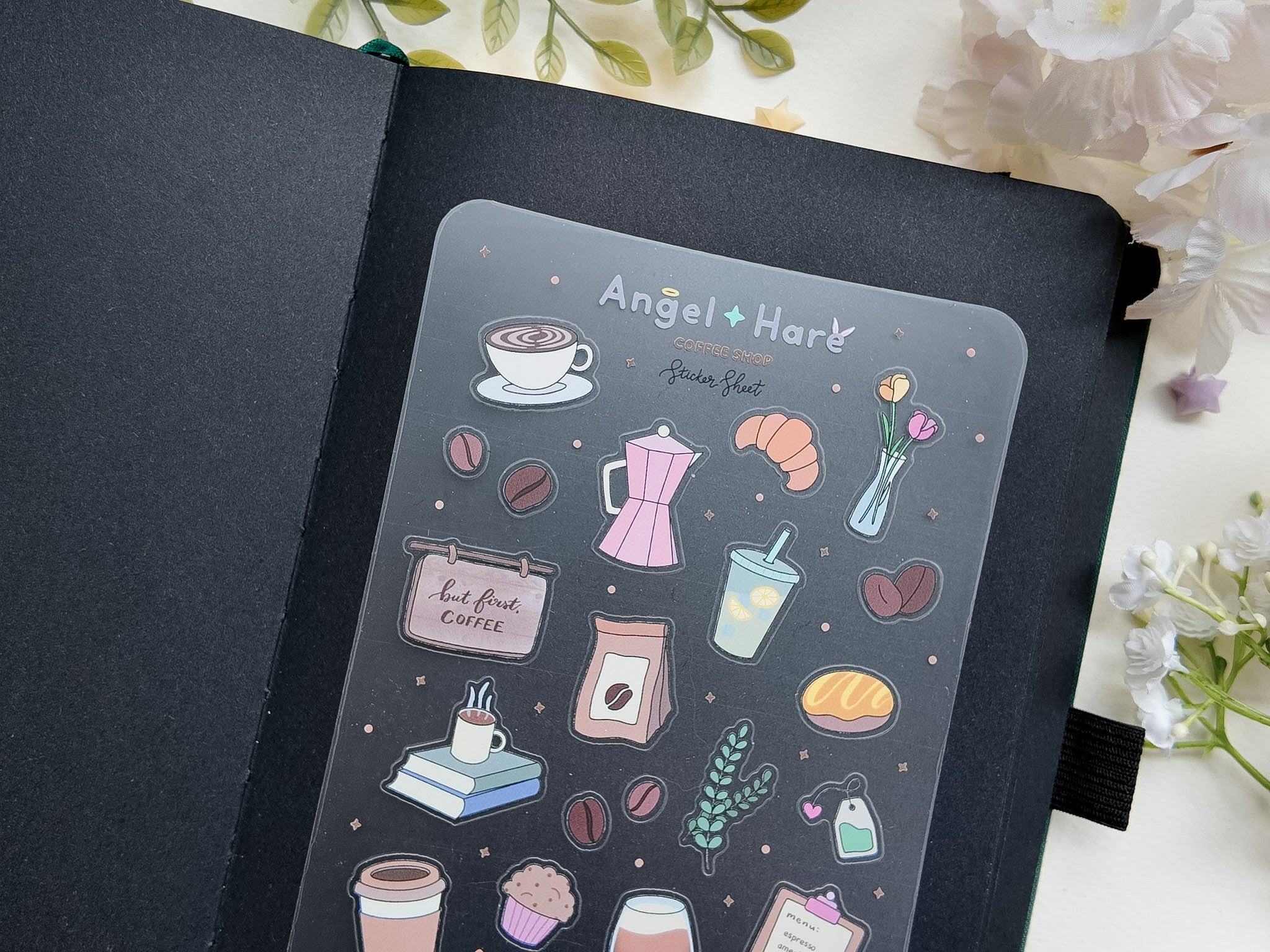 Coffee Shop Waterproof Sticker Sheet