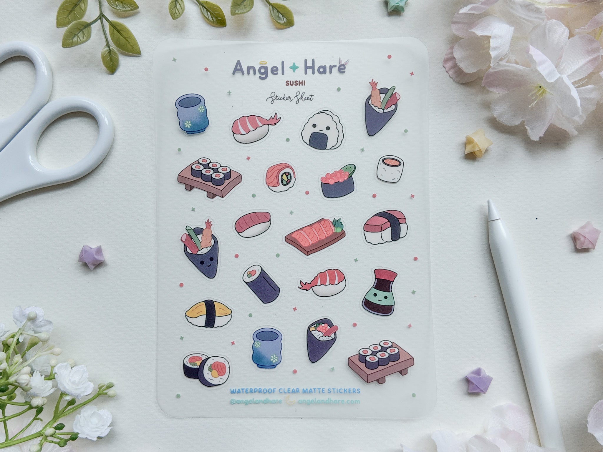 Sushi Waterproof Sticker Sheet