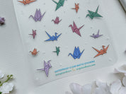 Origami Cranes Waterproof Sticker Sheet