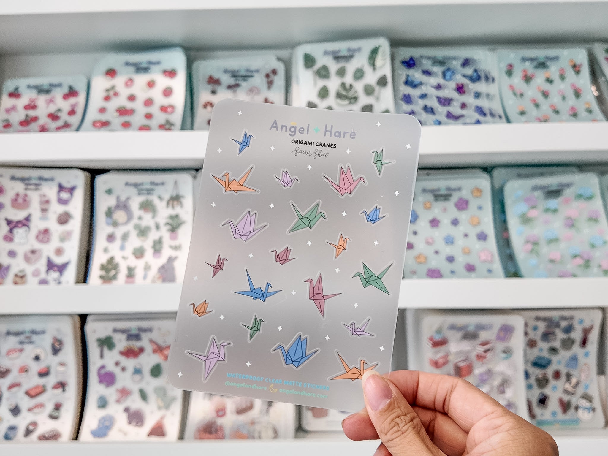 Origami Cranes Waterproof Sticker Sheet