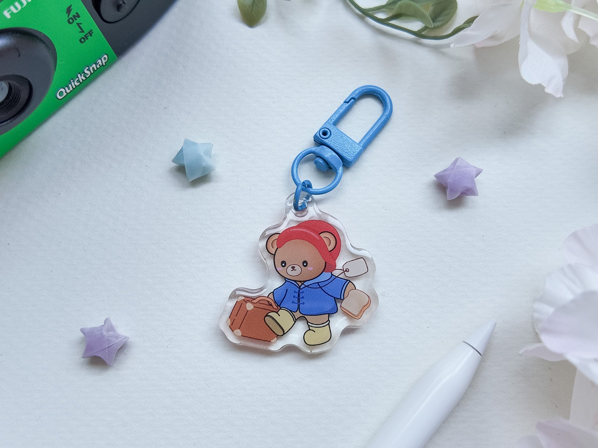 Travel Bear Key Charm