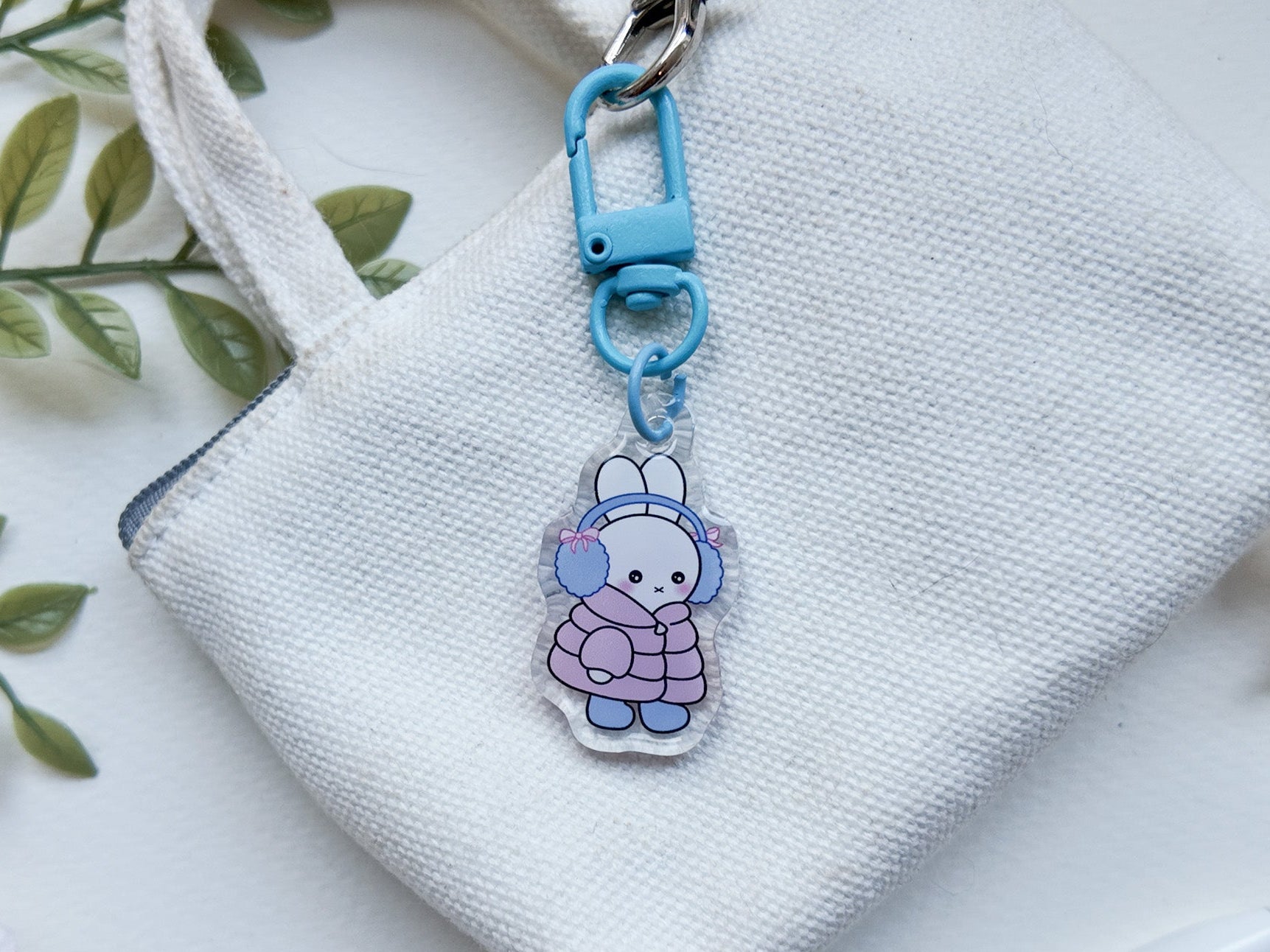 Snow Bunny Key Charm – Angel + Hare