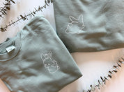 Bunny Crewneck | Oversized Sweatshirt Sage Green Soft Fleece Comfy Jumper Cute Rabbit Angel Bunny Butt Recycled Sustainable Clothing