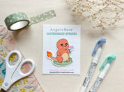 Starter Pack Waterproof Stickers | Japan Anime Vinyl Stickers Set of 4 Poke Pack Starter Bundle Dinosaur Electric Mouse Turtle Drinking Boba