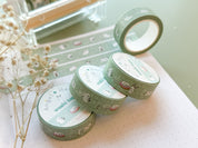 Bunny Adventures Washi Tape | Rabbit Lifestyle Journal Washi Tapes Japanese Cute Animal Kawaii Masking Tape Green Sticker Planner Craft Tape
