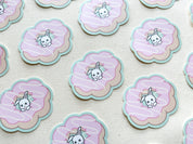 Mochi Donut Waterproof Sticker | Cute Bunny Vinyl Sticker Outdoor Decal Water Bottle Sticker Kawaii Rabbit Animal Dessert Matte Sticker