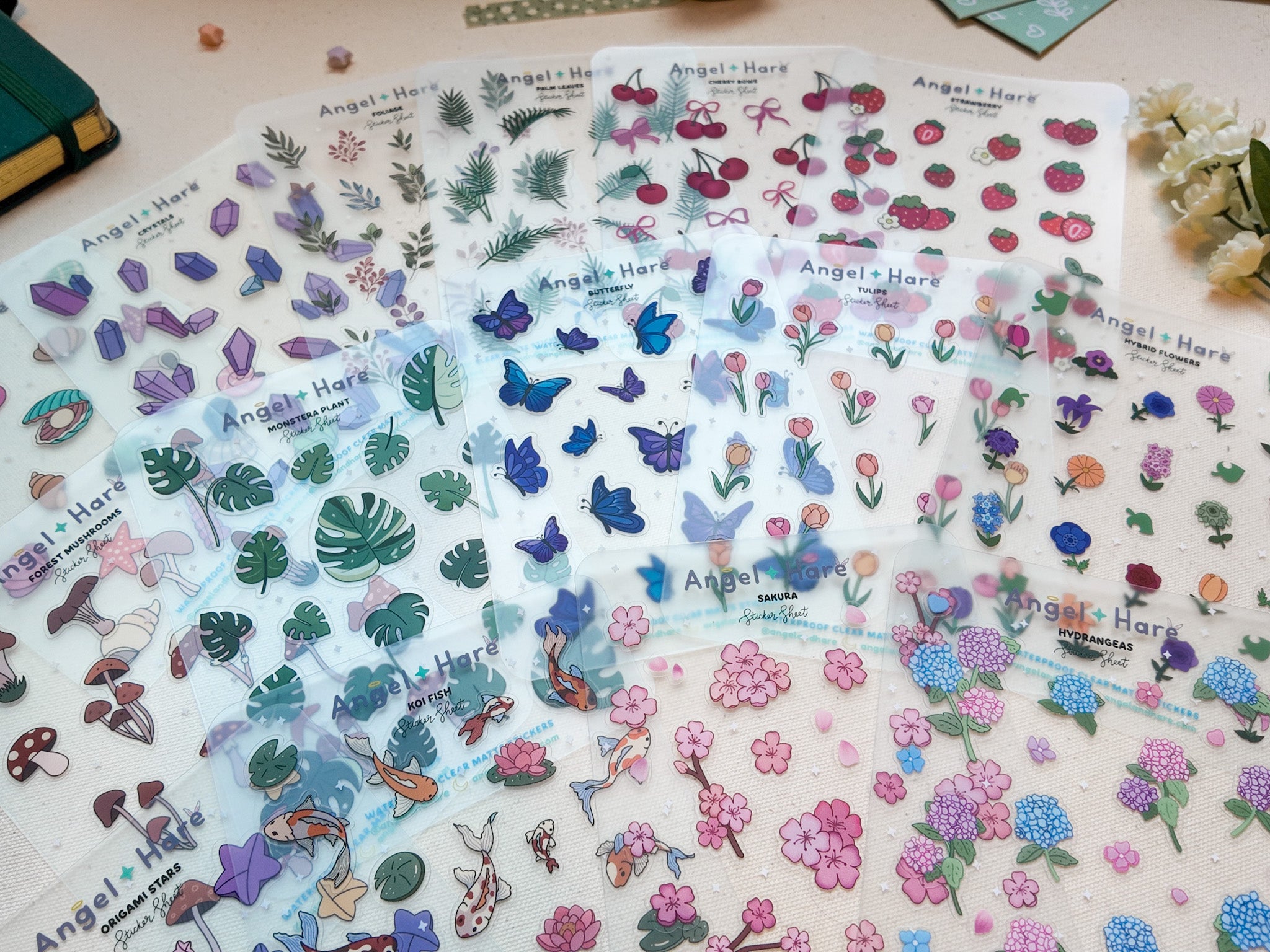 Origami Stars Waterproof Sticker Sheet