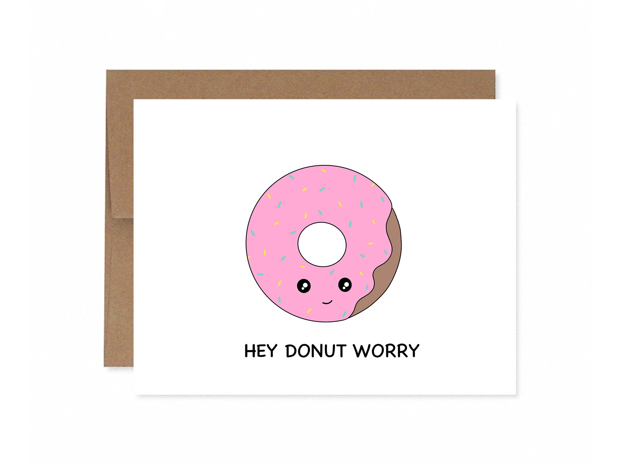 Hey Donut Worry | Sympathy Encouragement Graduation Card New Job Social Distancing Quarantine Pandemic Cute Donut Multipurpose Greeting Card