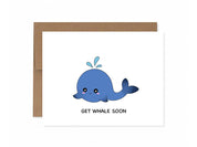 Get Whale Soon | Sympathy Card Get Well Quarantine Social Distancing Corona Card Recovery Cute Animal Lover Greeting Card | Angel + Hare