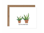 Aloe You Vera Much | Cute Love Card Mother's Day Wedding Card Potted Plants Aloe Vera Housewarming Anniversary Card Cute Pun Greeting Card