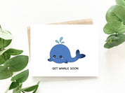 Get Whale Soon | Sympathy Card Get Well Quarantine Social Distancing Corona Card Recovery Cute Animal Lover Greeting Card | Angel + Hare