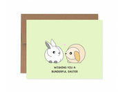 Wishing You A Bunderful Easter | Bunny Easter Card Cute Rabbit Punny Happy Easter Bunny Rabbit Gift Spring Holiday | Angel + Hare