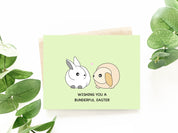 Wishing You A Bunderful Easter | Bunny Easter Card Cute Rabbit Punny Happy Easter Bunny Rabbit Gift Spring Holiday | Angel + Hare