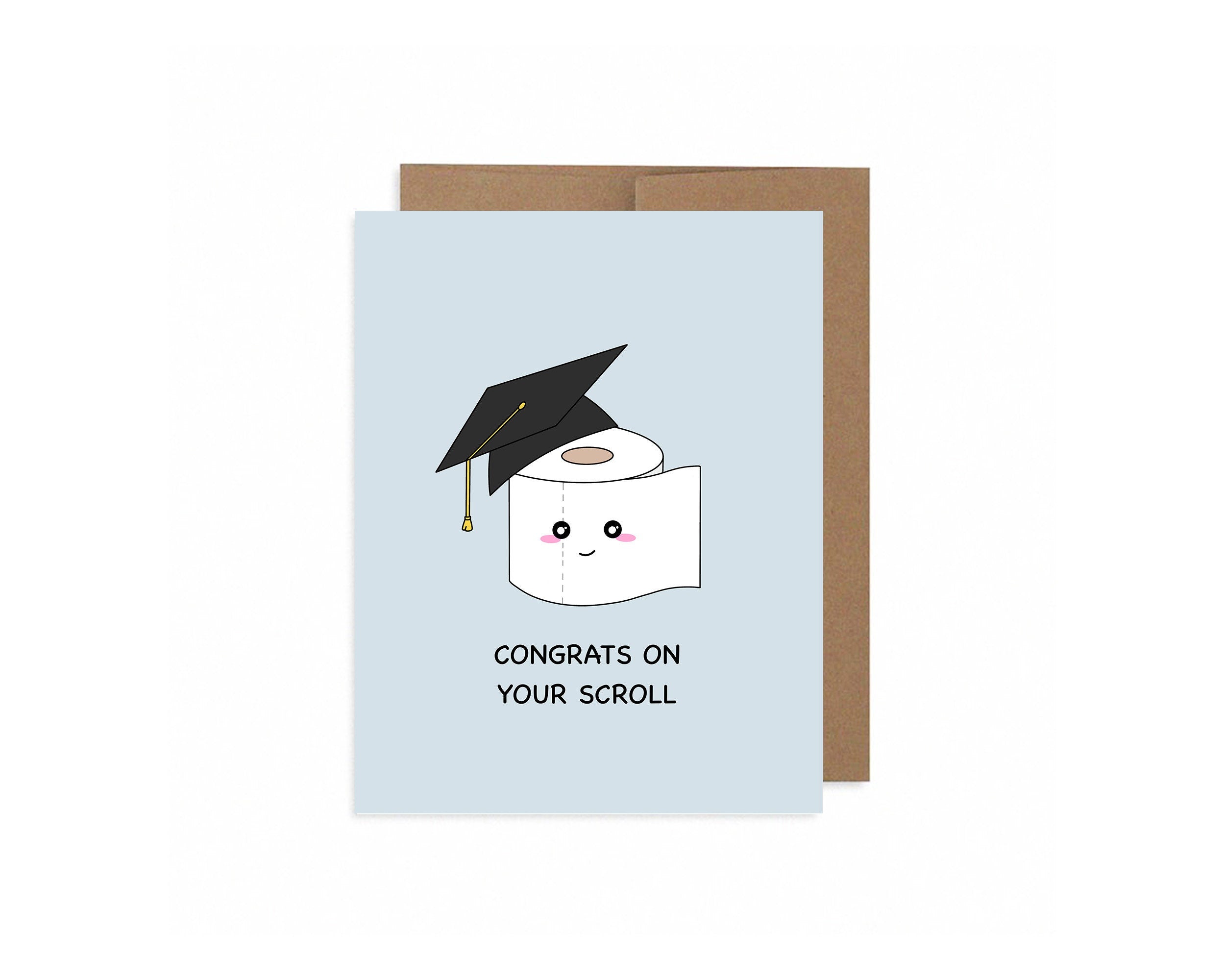 Congrats On Your Scroll | Funny Graduation Card Grad Ceremony Cap High School College University Zoom Virtual Graduation Gift Class of 2022